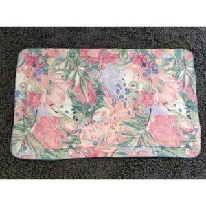 VTG‎ JCPenneys Pillow Sham KING Watercolor Floral 80's Pink Girly Tropical Retro